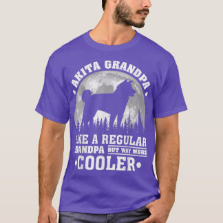 Camiseta Mens Akita Grandpa Funny Moon Vintage Akita Dog Fa