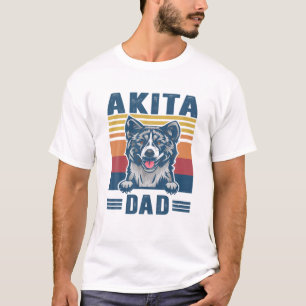 Camiseta Mens Akita Pai Padre Retro Akita Oferece Pai De Ca
