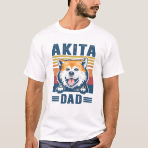 Camiseta Mens Akita Pai Padre Retro Akita Oferece Pai De Ca