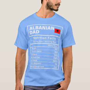 Camiseta Mens Albaneses Pais Fatos Nutrição Dia de os pais 