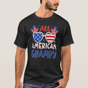 Camiseta Mens All American Grampy 4º De Julho Bandeira Amer
