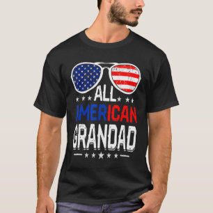 Camiseta Mens All American Grandad 4 De Julho De Dia de os