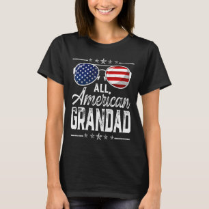 Camiseta Mens All American Grandad 4 De Julho Patriótico Fa