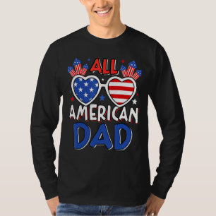 Camiseta Mens All American Pai 4 De Julho American Flag Su
