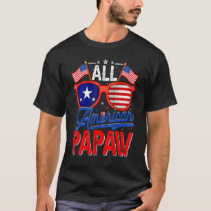 Camiseta Mens All American Papaw 4 De Julho Dos Eua Flag Su