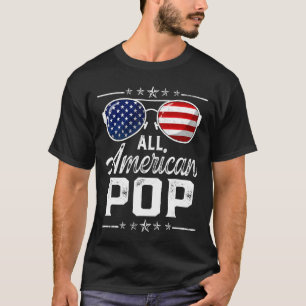 Camiseta Mens All American Pop 4 De Julho Pai Patriótico