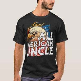 Camiseta Mens All Merican Tio 4 de julho Day Eagle USA F
