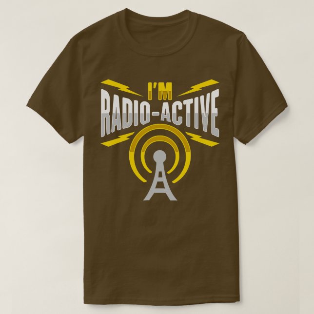 Camiseta Mens Amateur Radio Im radioactive Design for Ham R (Frente do Design)
