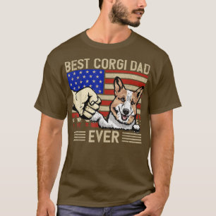 Camiseta Mens American Flag Best Corgi Dad 4th of July Fath