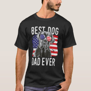 Camiseta Mens American Flag Best Dog Pai Alguma Vez Cane Co