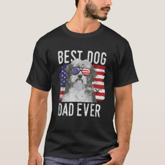Camiseta Mens American Flag Best Dog Pai Ever Havaí EUA