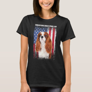 Camiseta Mens American Flag Cavalier King Chales Spaniel Da