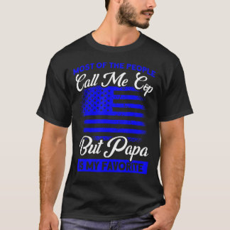 Camiseta Mens American Flag Cop Mas Papa É Meu Pol Favorito