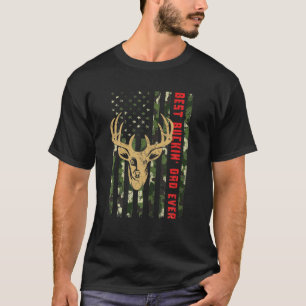 Camiseta Mens American Flag Deer Hunting, Best Buckin Pai E