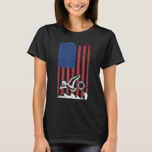 Camiseta Mens American Flag Duck Hunting For Waterfowl Hu