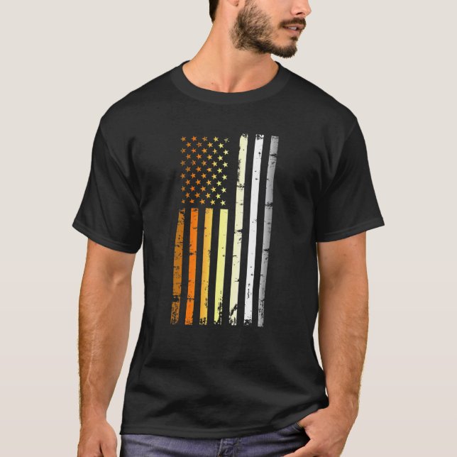 Camiseta Mens American Flag Lgbt Bear Pride (Frente)