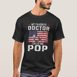 Camiseta Mens American Flag Meu Médico Favorito Me Chama Po