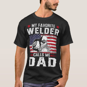 Camiseta Mens American Flag Meu Welder Favorito Me Chama Pa