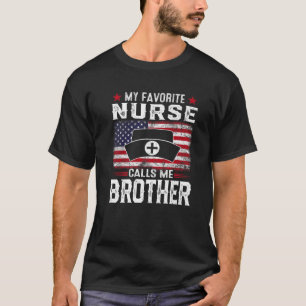 Camiseta Mens American Flag My Favorite Nurse Calls Me Brot