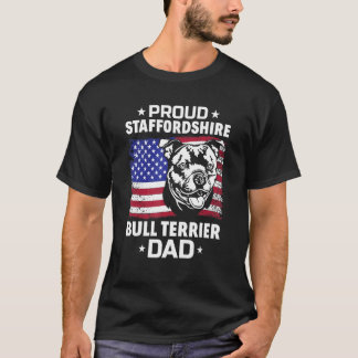 Camiseta Mens American Flag Staffy Proud Staffordshire Bull