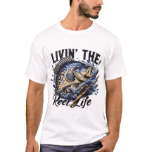 Camiseta Men's and Women's Livin' the Reel Life. 
