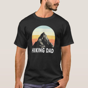 Camiseta Mens Andando Pai Montanha Círculo Sunset Arco-Íris