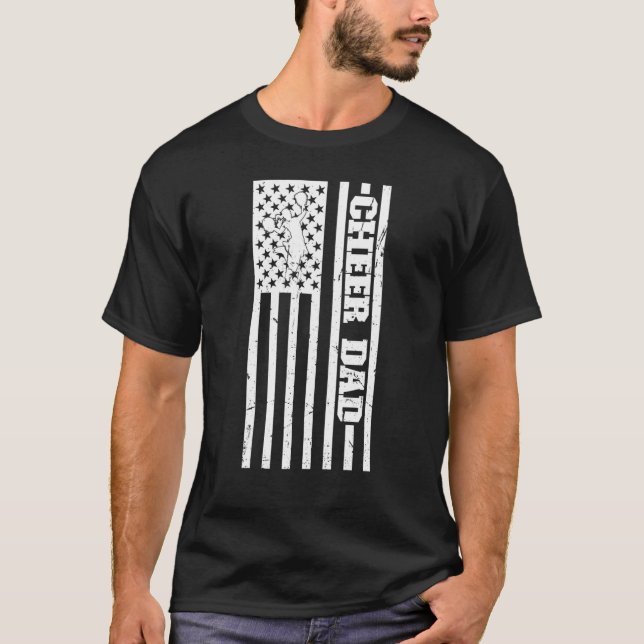 Camiseta Mens Animam Pai, Bandeira Dos EUA, Pai De Cheerhea (Frente)