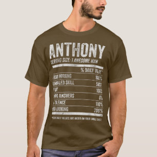 Camiseta Mens Anthony Nutrition Nome Personalizado Funny Na