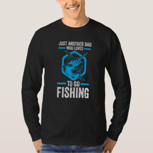Camiseta Mens Apenas Um Pai Que Adora Pescar Peixe Peixe Pa