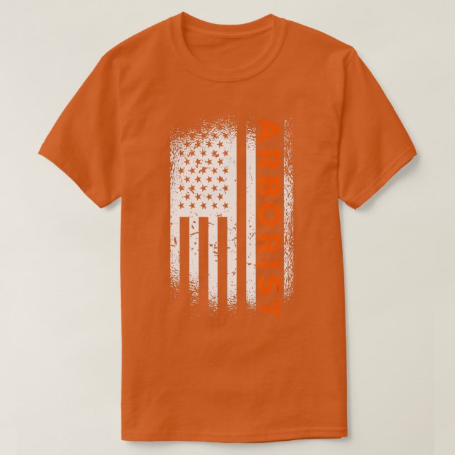 Camiseta Mens Arborist EUA Flag (Frente do Design)