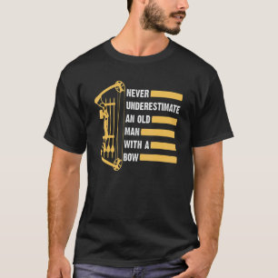 Camiseta Mens Archery Shooter Old Man Archer Composto Arco