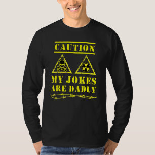 Camiseta Mens Atenção As Minhas Piadas São Um Campeão De Pi