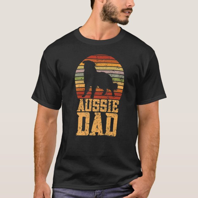 Camiseta Mens Aussie Pai Aussie Owner Australian Shepherd (Frente)