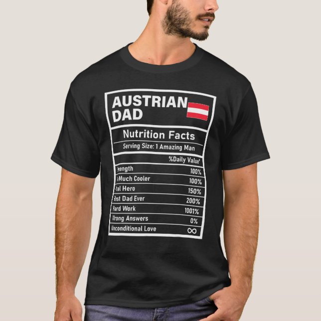 Camiseta Mens Austríacos Fatos de Nutrição Pai Nat (Frente)