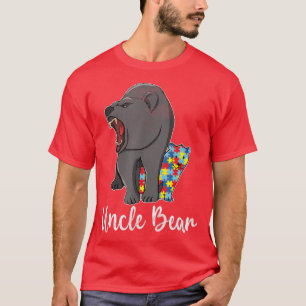 Camiseta Mens Autismo Tio Bear Suporte a Tio Bear Autista