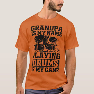 Camiseta Mens Avô É Meu Nome Jogando Tambores É Meu Jogo