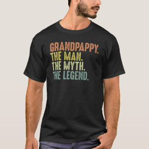 Camiseta Mens Avô Homens Dias de os pais Avô Mito L