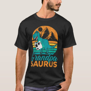 Camiseta Mens Avô Saurus Rex Dinossaur Avô Matar