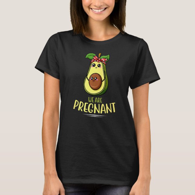 Camiseta Mens Avocado Gravidez Mamacado Mãe Grávida (Frente)