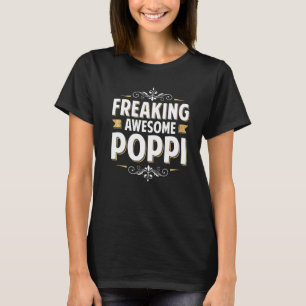 Camiseta Mens Awesando Poppi Para Pai Vovô Em Gordura