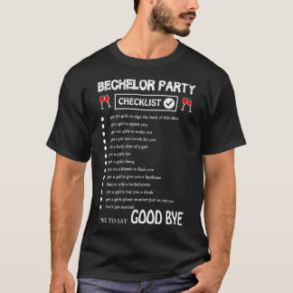 Camiseta Mens Bachelor Party Checklist Funny Grony design