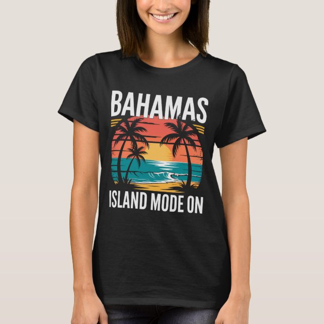 Camiseta MENS BAHAMAS TSHIRT Island Mode On Summer Beach (Frente)