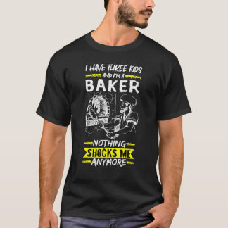 Camiseta Mens Baking Eu Tenho Três Crianças E Eu Sou Um Bak