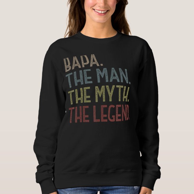 Camiseta Mens Bapa Mito Legenda Para Homens Avós (Frente)