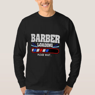 Camiseta Mens Barber Carregando Por Favor Aguarde Cabelo De
