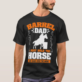 Camiseta Mens Barrel Pai Barrel Racing Rodeo Horse Racer