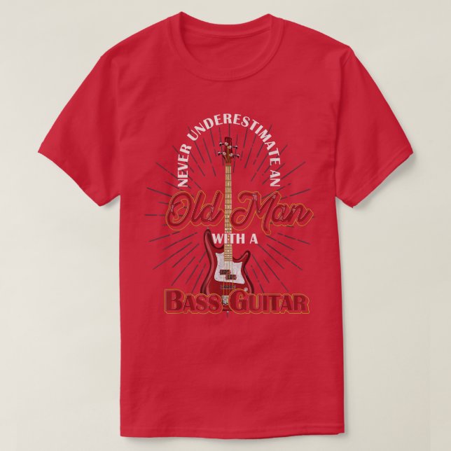 Camiseta Mens Bass Guitar Player Men Retired Bassist Music  (Frente do Design)