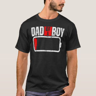 Camiseta Mens Bateria Baixa Com Pai De Garoto