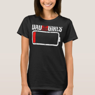 Camiseta Mens Bateria Baixa Com Pai De Três Raparigas 1