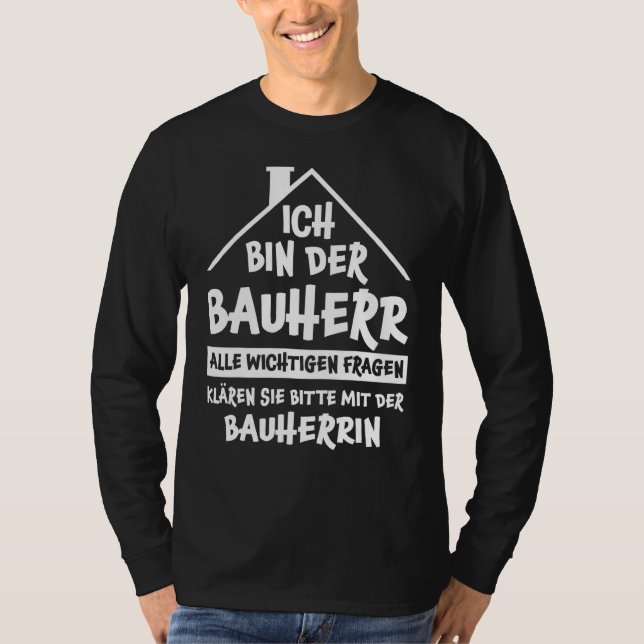 Camiseta Mens Bauherr A Dizer Casa (Frente)